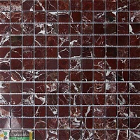 Мозаика из мрамора (23х23х10 мм) ROSSO LEVANTO